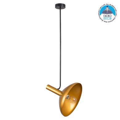 GLOBOSTAR® KATIE 00538 Μοντέρνο Φωτιστικό Οροφής με Ντουί 1 x E27 AC 220-240V IP20 - Μαύρο & Χρυσό - Μ30 x Π30 x Υ120cm